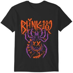 2023 Halloween Blink-182 Spider T-Shirt, Punk Rock Band Concert Tee 80